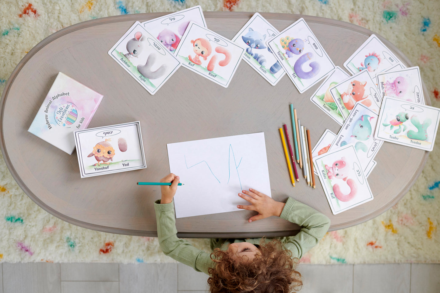 Animal Hebrew Alphabet Flash Cards
