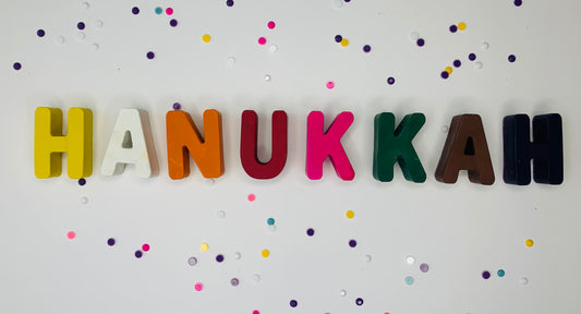 Colorful Hanukkah Crayons Letters