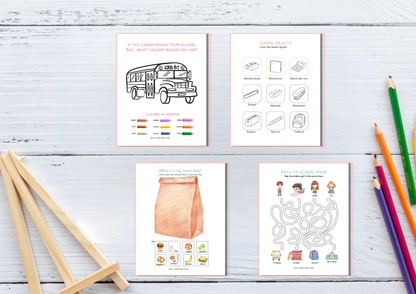 Free - Back To School 9 Worksheets Pages (Digital Download)