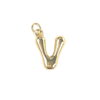 Gold Bubble Letters - V